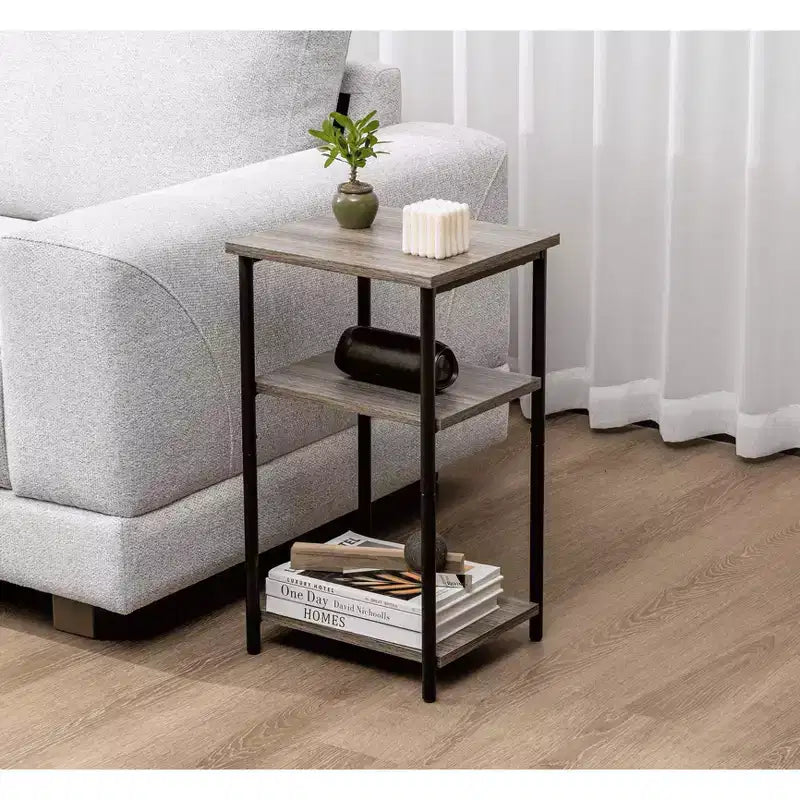 Table basse à 3 niveaux avec étagère de rangement à hauteur réglable
