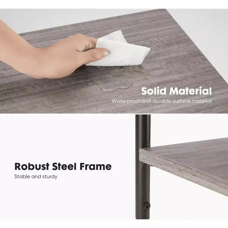 Table basse à 3 niveaux avec étagère de rangement à hauteur réglable