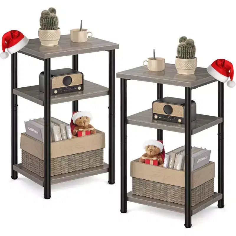 Table basse à 3 niveaux avec étagère de rangement à hauteur réglable
