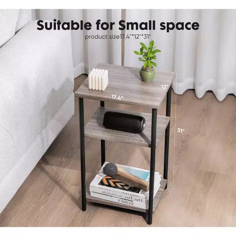 Table basse à 3 niveaux avec étagère de rangement à hauteur réglable