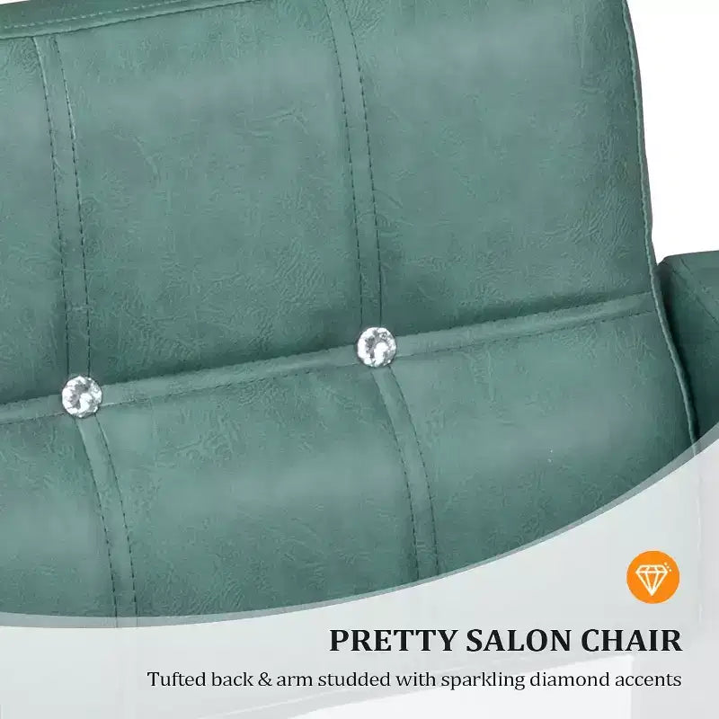 Chaise de salon de coiffure hydraulique rose robuste avec accents en losanges