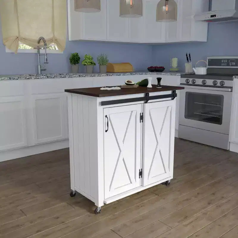 Desserte de cuisine style porte de grange