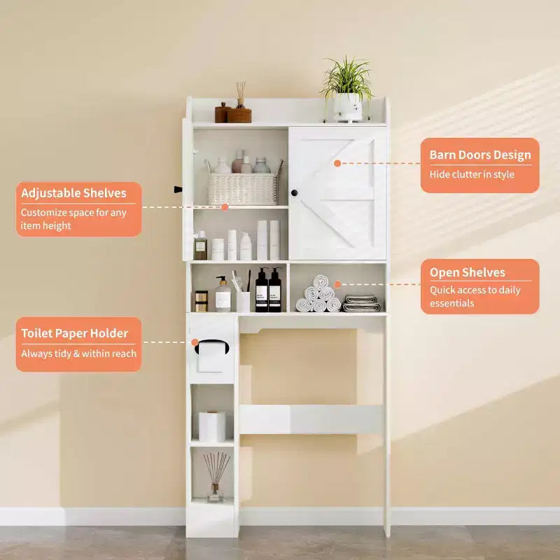 Étagère de rangement au-dessus des toilettes de 32,3 pouces de large