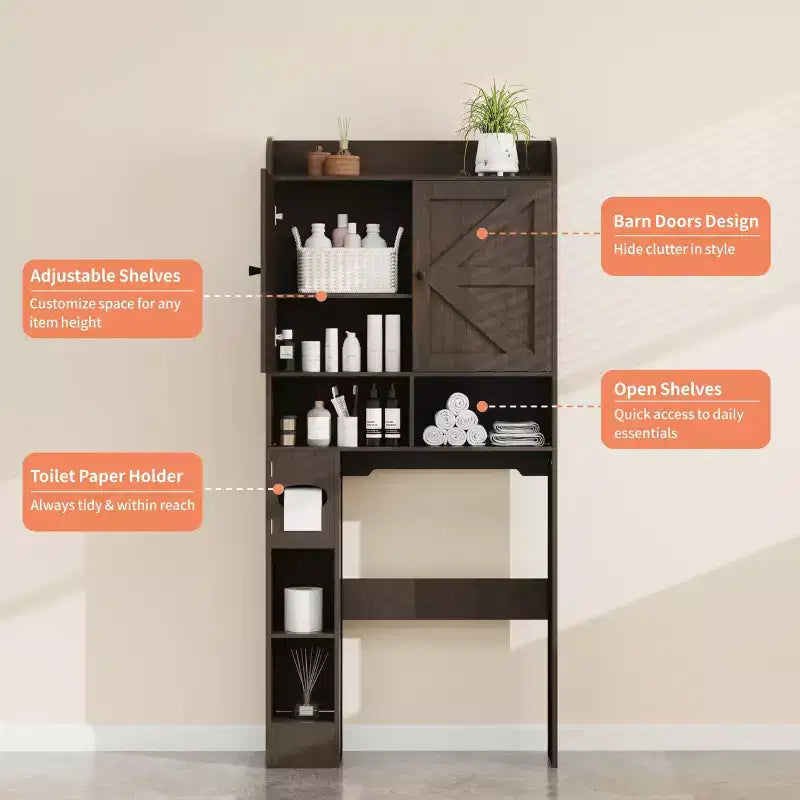 Étagère de rangement au-dessus des toilettes de 32,3 pouces de large