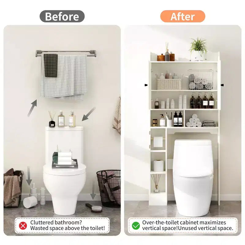 Étagère de rangement au-dessus des toilettes de 32,3 pouces de large