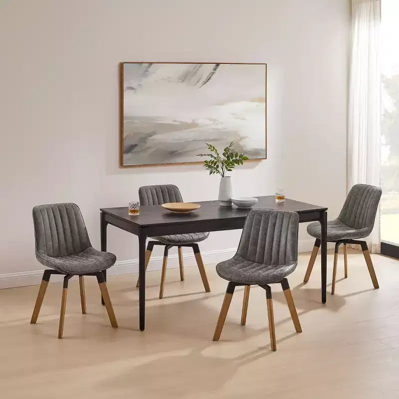 Chaise de salle à manger pivotante en similicuir style Mid-century Modern