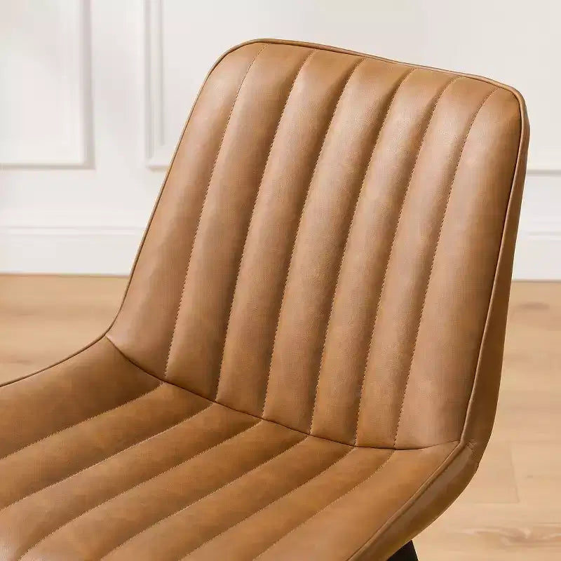Chaise de salle à manger pivotante en similicuir style Mid-century Modern