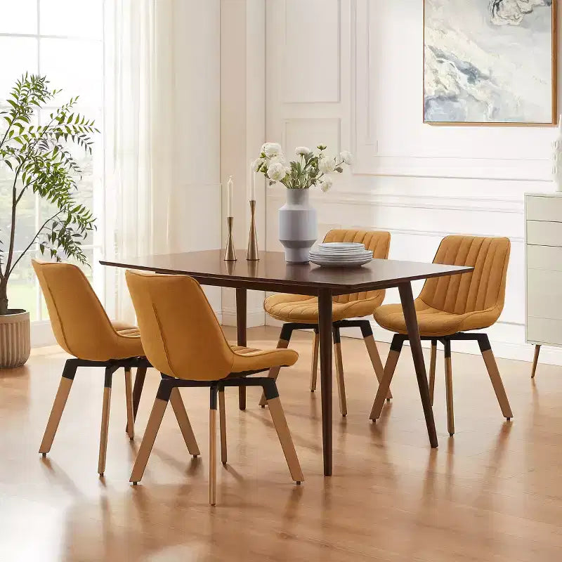 Chaise de salle à manger pivotante en similicuir style Mid-century Modern