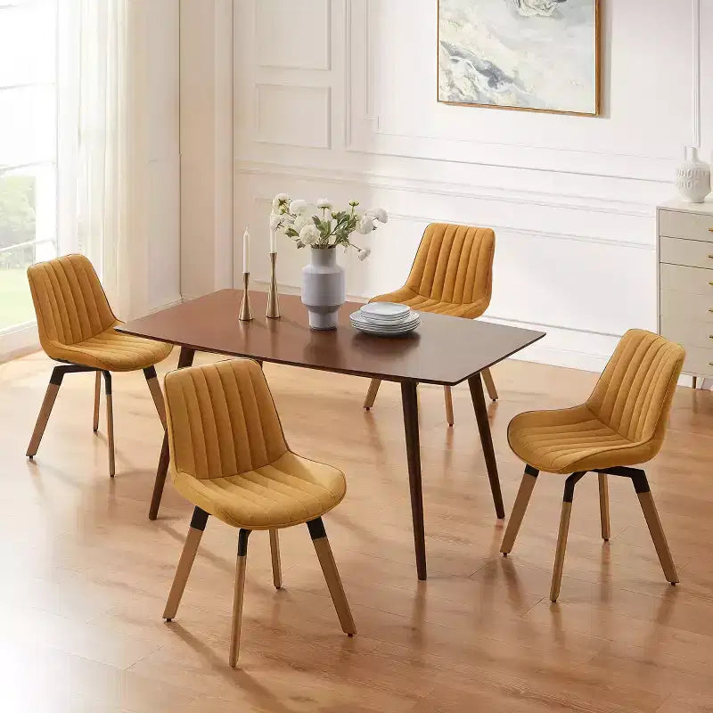 Chaise de salle à manger pivotante en similicuir style Mid-century Modern