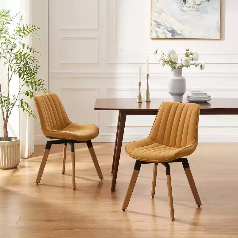 Chaise de salle à manger pivotante en similicuir style Mid-century Modern