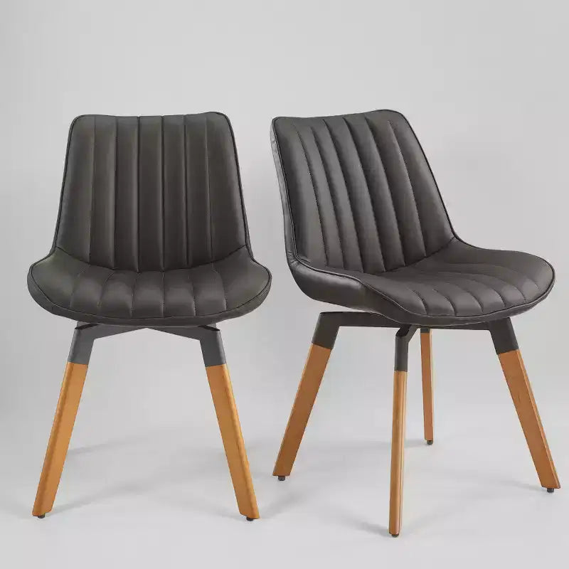 Chaise de salle à manger pivotante en similicuir style Mid-century Modern