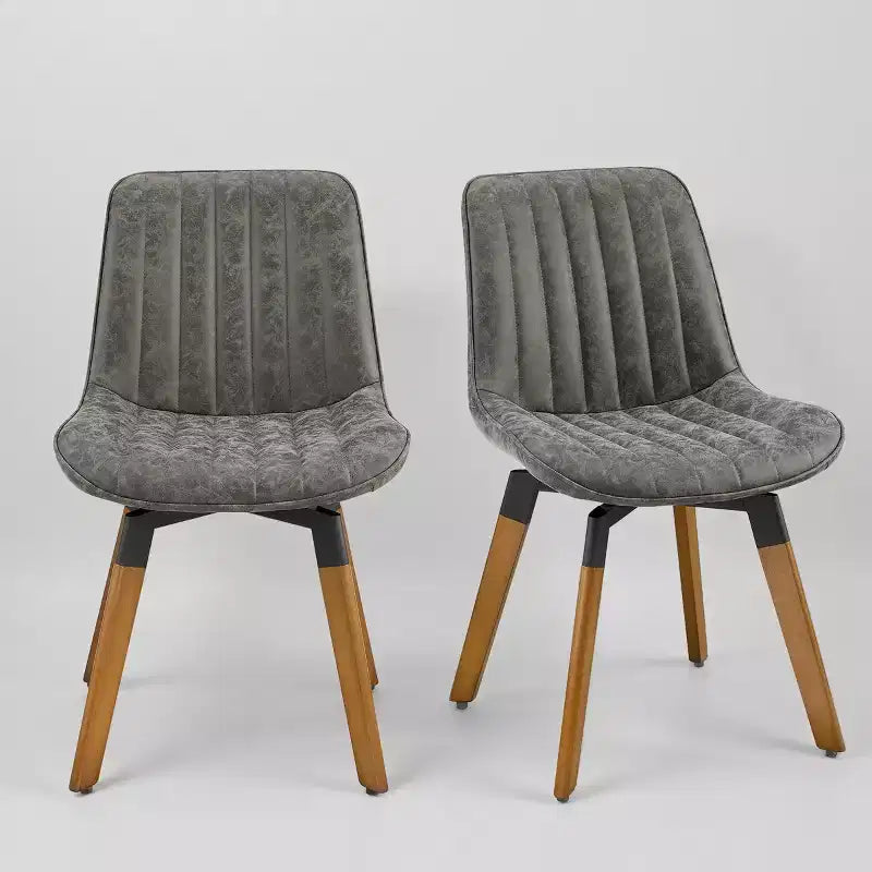Chaise de salle à manger pivotante en similicuir style Mid-century Modern