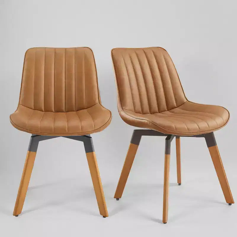 Chaise de salle à manger pivotante en similicuir style Mid-century Modern