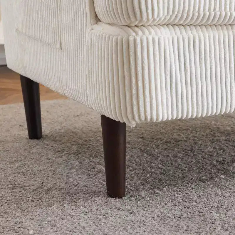Fauteuil d'appoint moderne en velours côtelé pour salon ou chambre à coucher