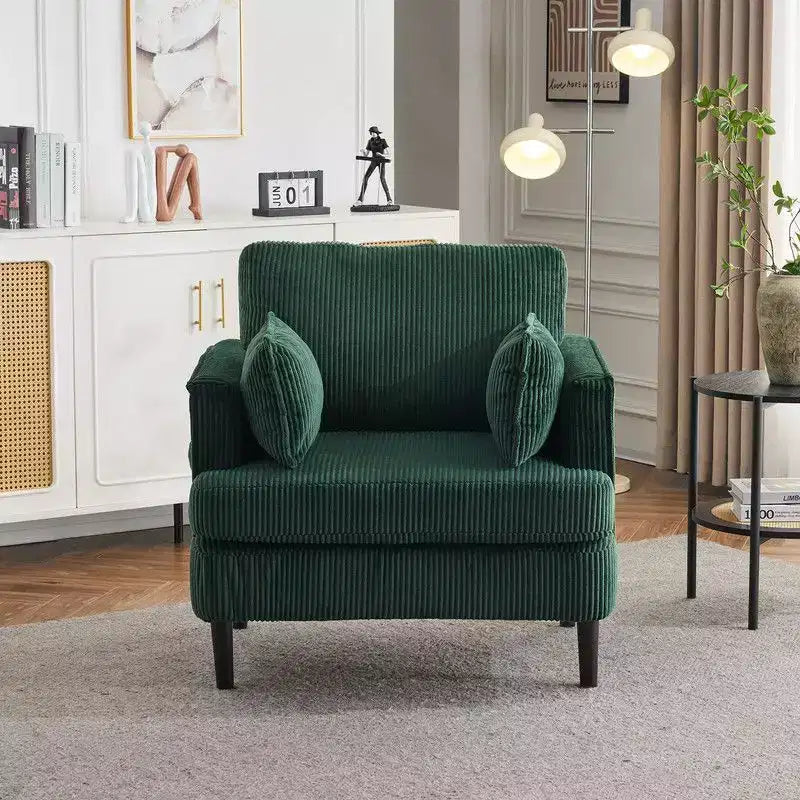 Fauteuil d'appoint moderne en velours côtelé pour salon ou chambre à coucher