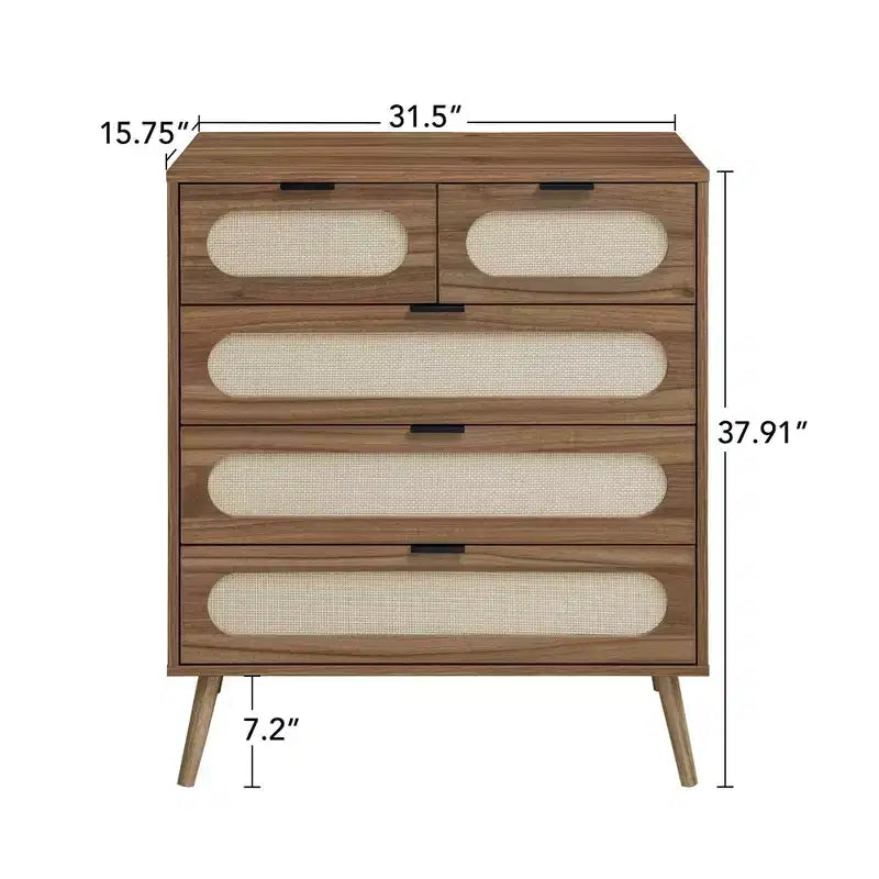 Commode de chambre à cinq tiroirs