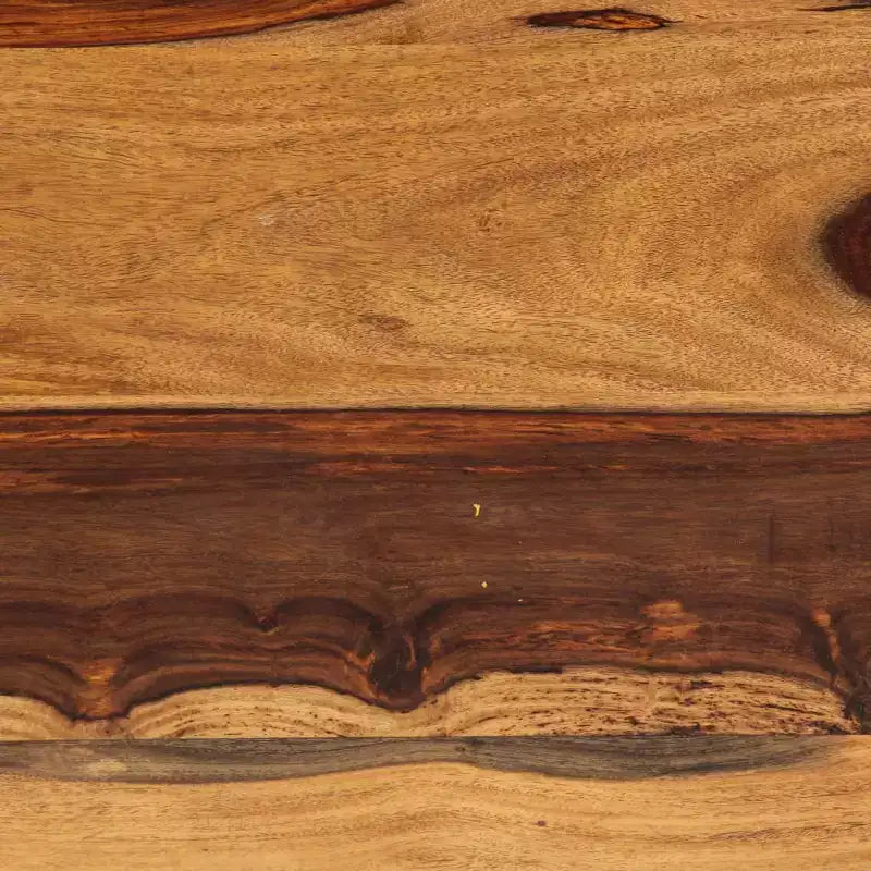 Table basse marron en bois de Sesham massif et acier thermolaqué