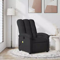Fauteuil inclinable de massage en tissu noir, métal, bois composite - Manuel inclinable noir avec fonction massage