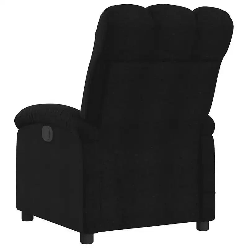 Fauteuil inclinable de massage en tissu noir, métal, bois composite - Manuel inclinable noir avec fonction massage