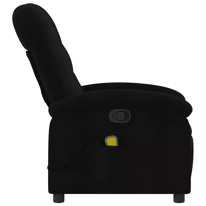 Fauteuil inclinable de massage en tissu noir, métal, bois composite - Manuel inclinable noir avec fonction massage
