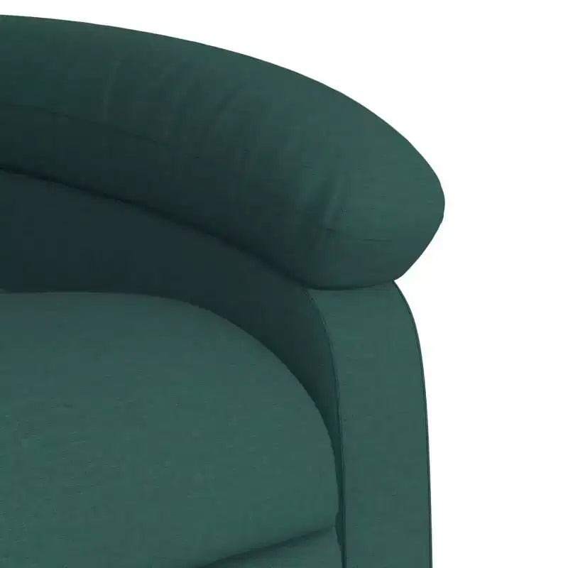 Fauteuil inclinable en tissu vert foncé - Siège lounge réglable pour personnes âgées, rembourrage épais, poche latérale, structure en bois et métal, inclinaison manuelle