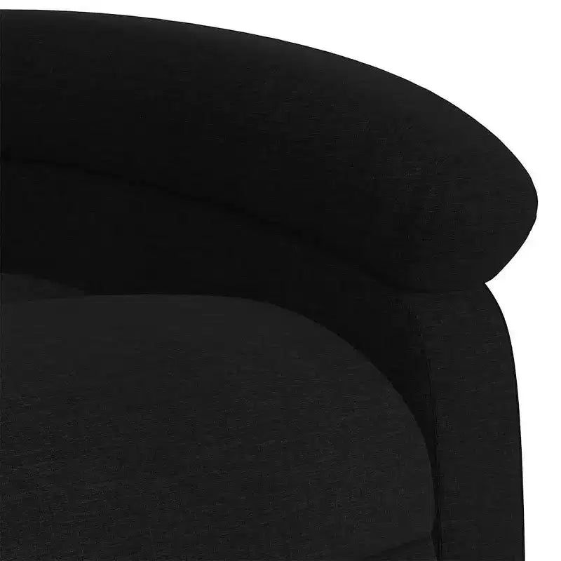 Fauteuil inclinable électrique de massage sur pied – Fauteuil relaxant électrique avec vibration en tissu noir, repose-pieds/dossier réglables