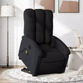 Fauteuil inclinable électrique de massage sur pied – Fauteuil relaxant électrique avec vibration en tissu noir, repose-pieds/dossier réglables
