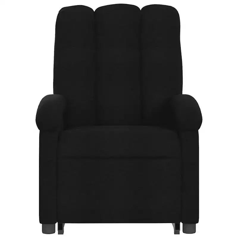 Fauteuil inclinable électrique de massage sur pied – Fauteuil relaxant électrique avec vibration en tissu noir, repose-pieds/dossier réglables