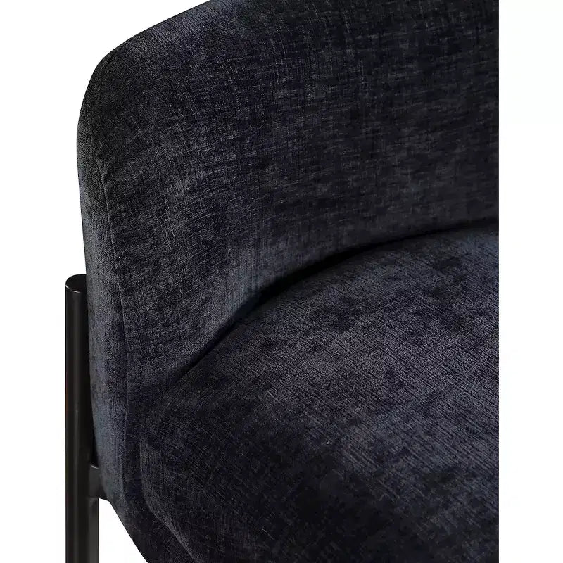 Tabouret en tissu chenille noir