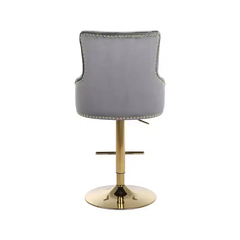 Tabouret réglable en velours gris