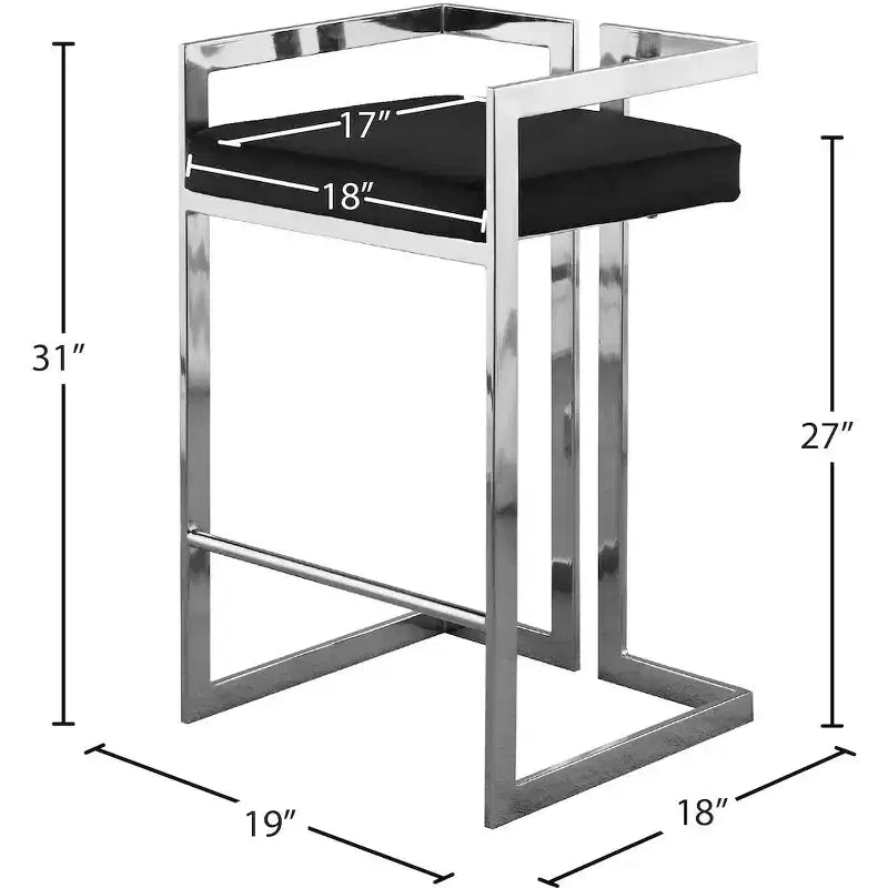Tabouret en velours noir