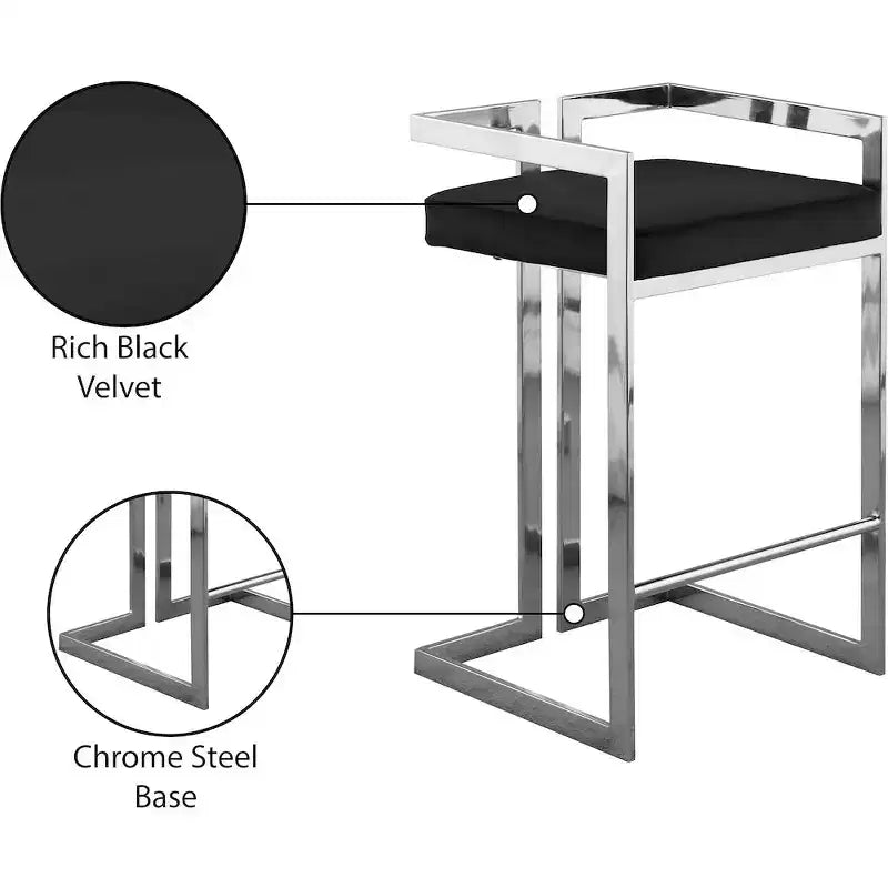 Tabouret en velours noir