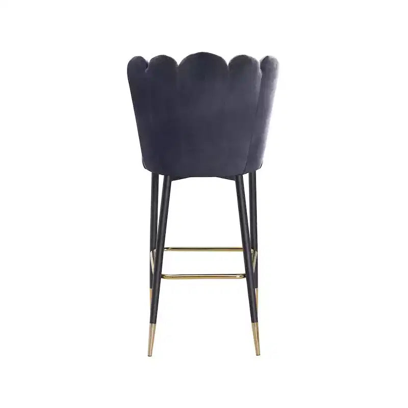 Tabouret en velours gris