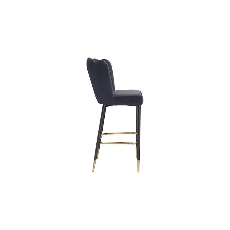 Tabouret en velours gris