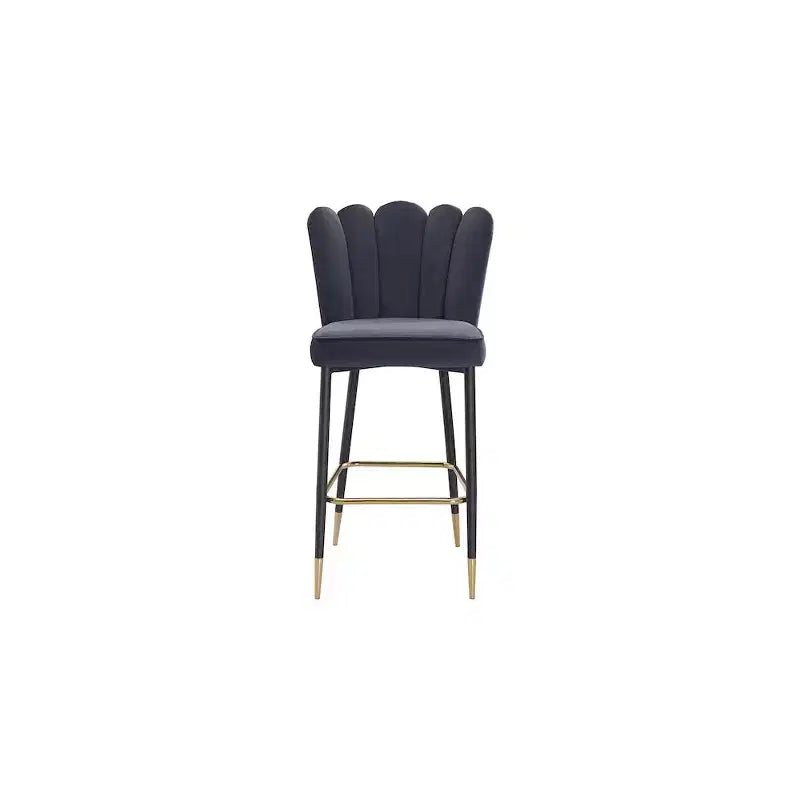 Tabouret en velours gris