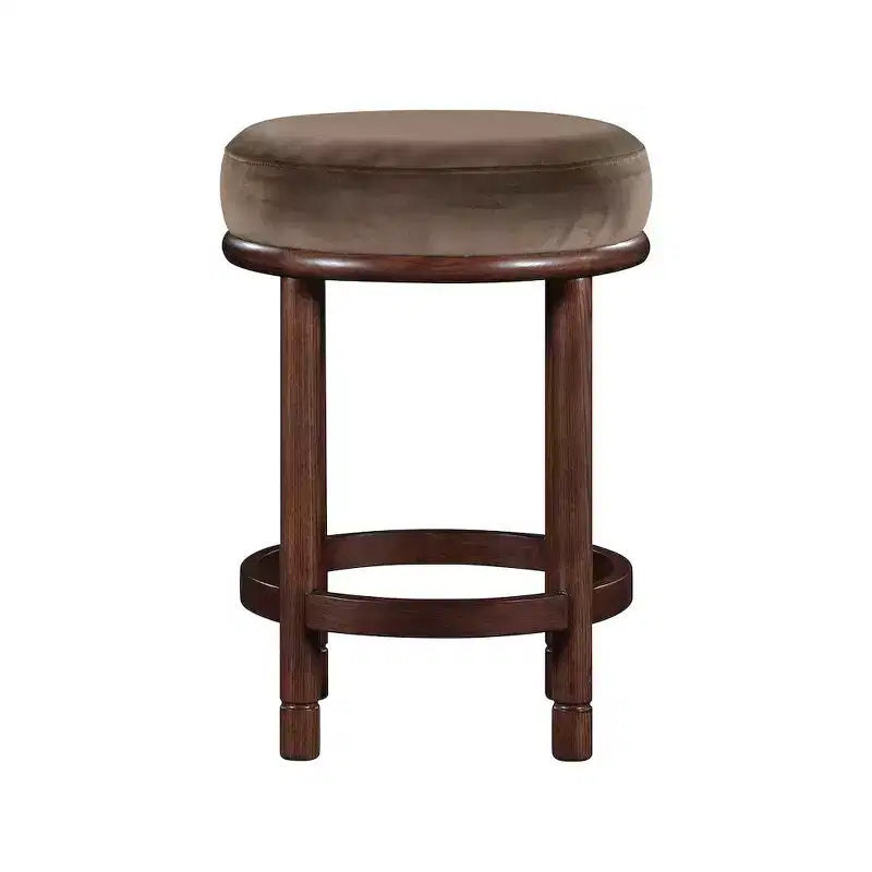 Tabouret de comptoir en velours marron