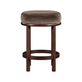 Tabouret de comptoir en velours marron