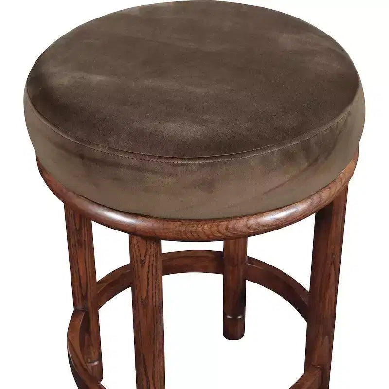 Tabouret de comptoir en velours marron