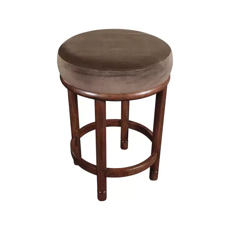 Tabouret de comptoir en velours marron