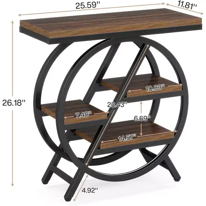 Table d'appoint en bois à niveaux, Table d'appoint étroite avec rangement, Table d'appoint de canapé pour chambre à coucher et salon