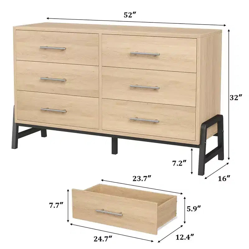 Commode autoportante de 52 pouces de large