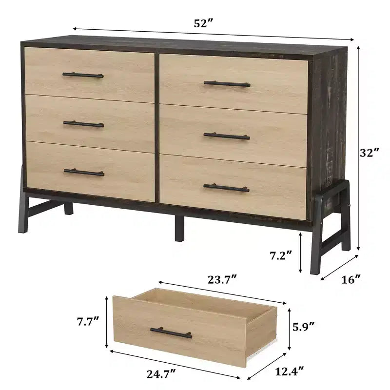 Commode autoportante de 52 pouces de large