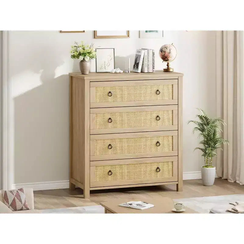 Cabinet en rotin à cinq tiroirs