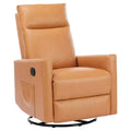 Zeus &amp; Ruta Brown PU Leather 360 Swivel Recliner Chair with Extra Large Footrest &amp; Adjustable Backrest