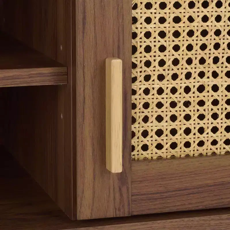 Buffet/meuble TV 2 étagères 2 portes - Noyer