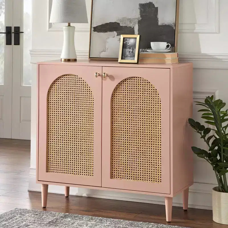 Porte en cannage moderne du milieu du siècle