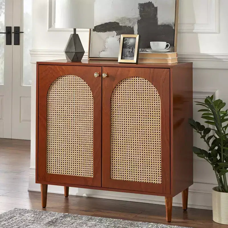 Porte en cannage moderne du milieu du siècle