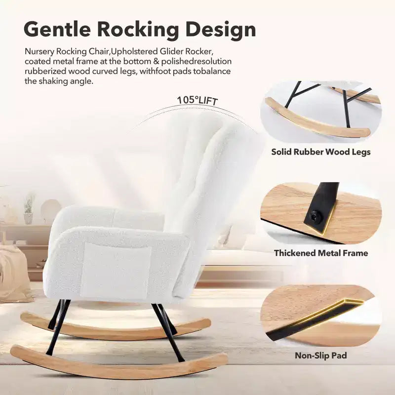 Fauteuil à bascule en tissu moelleux pour animaux de style moderne