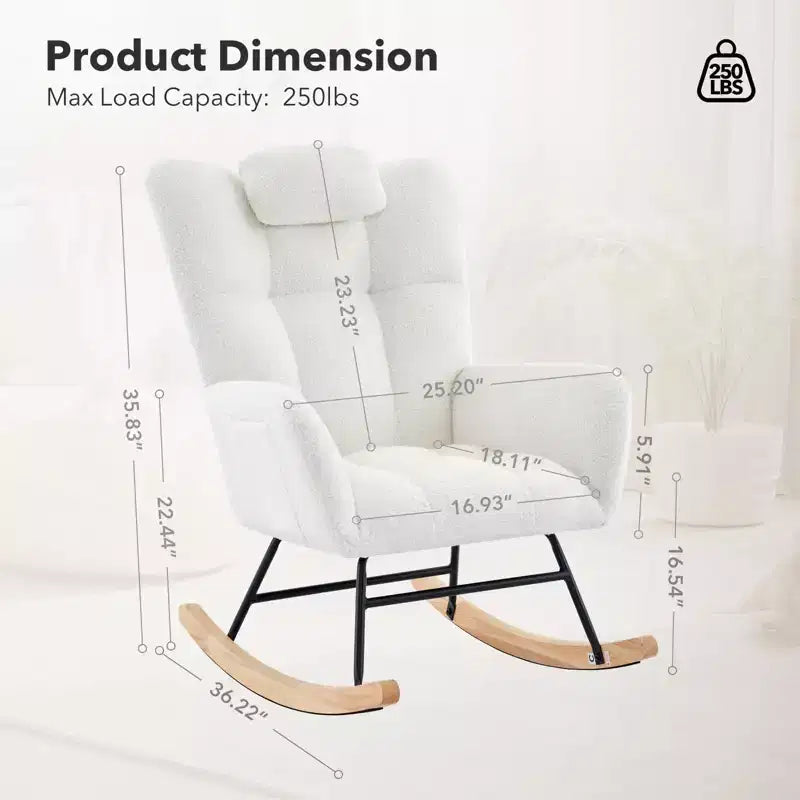 Fauteuil à bascule en tissu moelleux pour animaux de style moderne