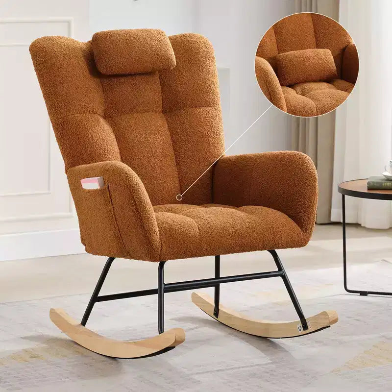 Fauteuil à bascule en tissu moelleux pour animaux de style moderne